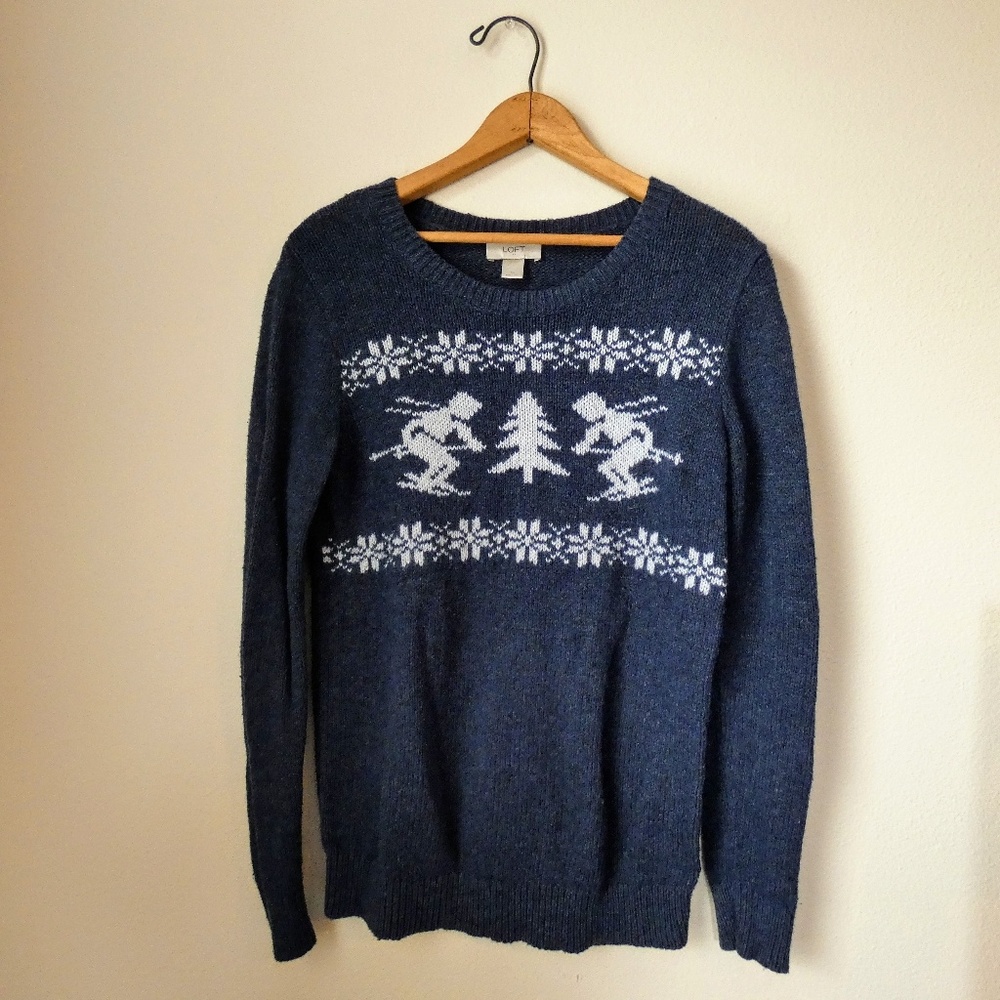 Classic Cute Winter Sweater-Cozy Dark Blue